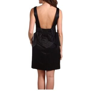 ABS Allen Schwartz Elegant Black Satin Cocktail Dress